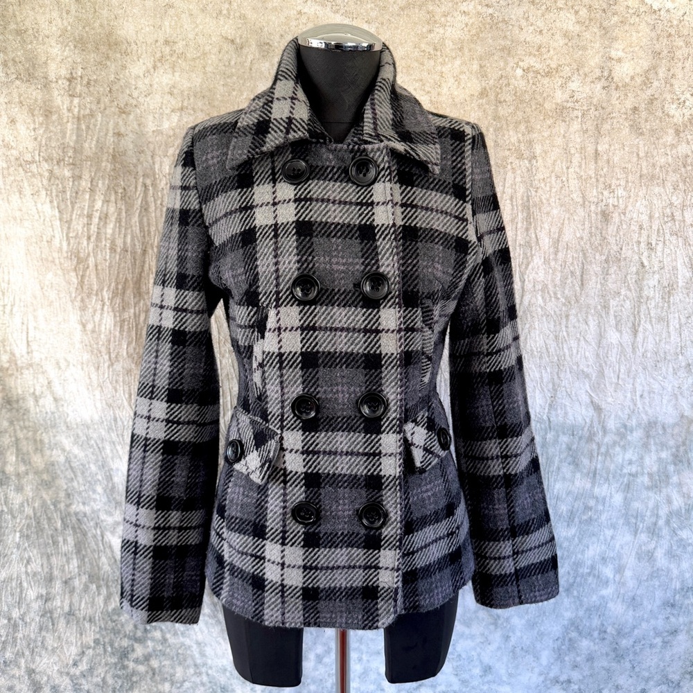 Grane Plaid Double-Breasted Jacket - Small